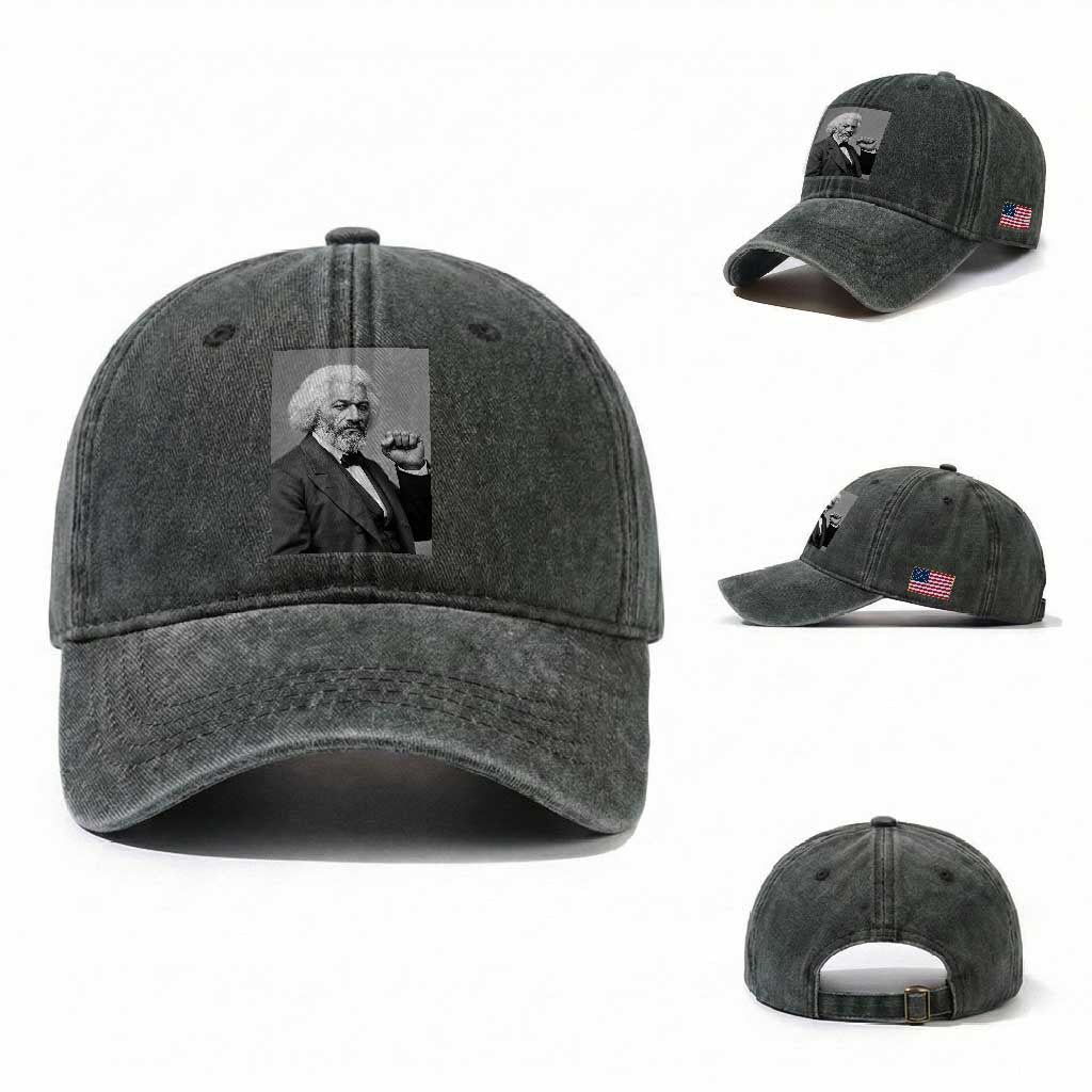 Strong Black History Leader Washed Cotton Baseball Cap Frederick Douglass Empowerment