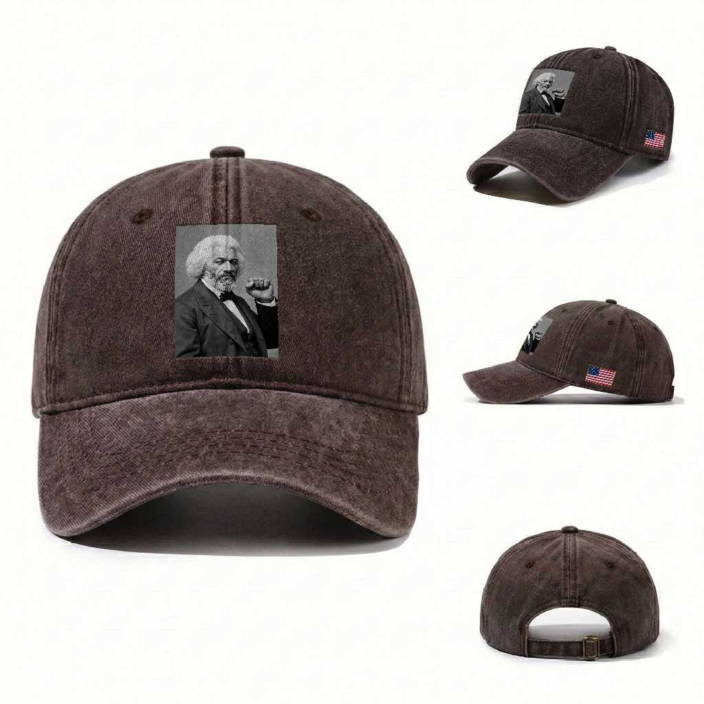 Strong Black History Leader Washed Cotton Baseball Cap Frederick Douglass Empowerment