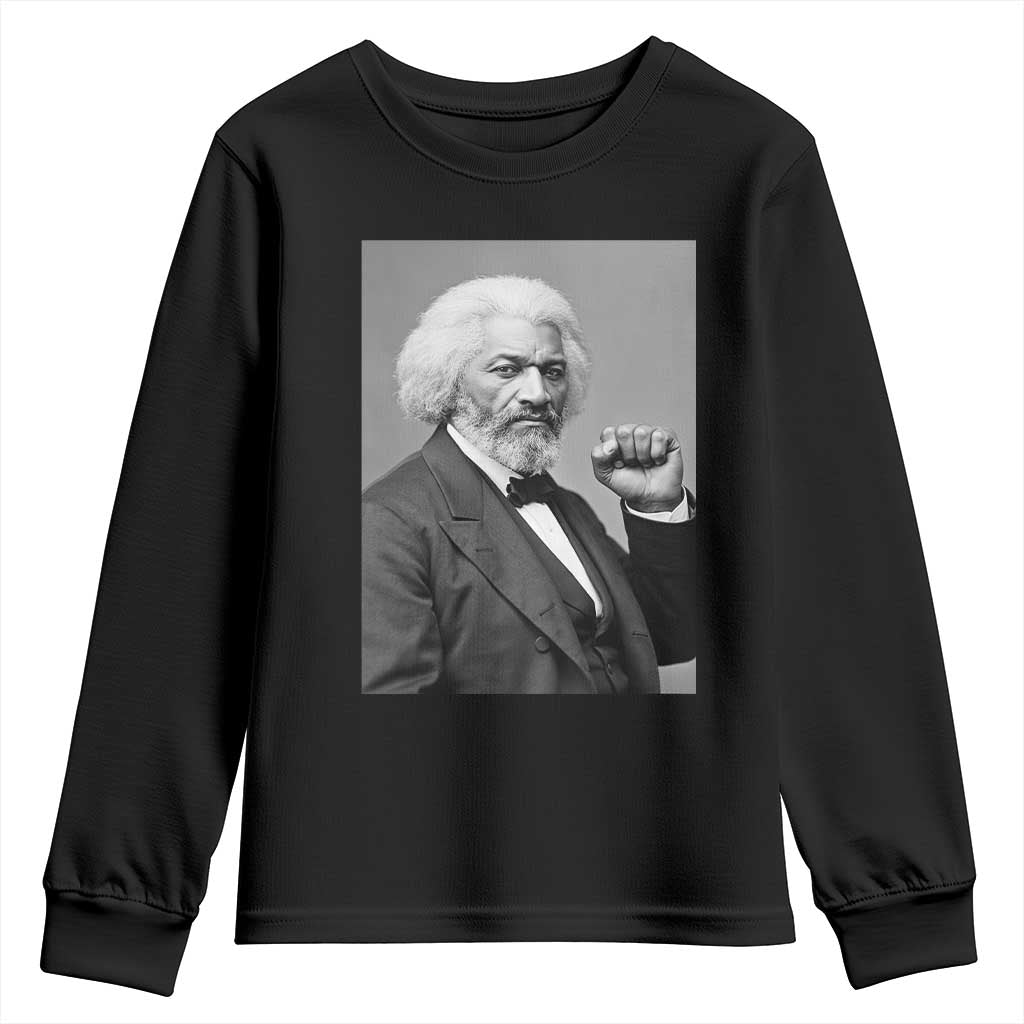 Strong Black History Leader Youth Sweatshirt Frederick Douglass Empowerment - Wonder Print Shop