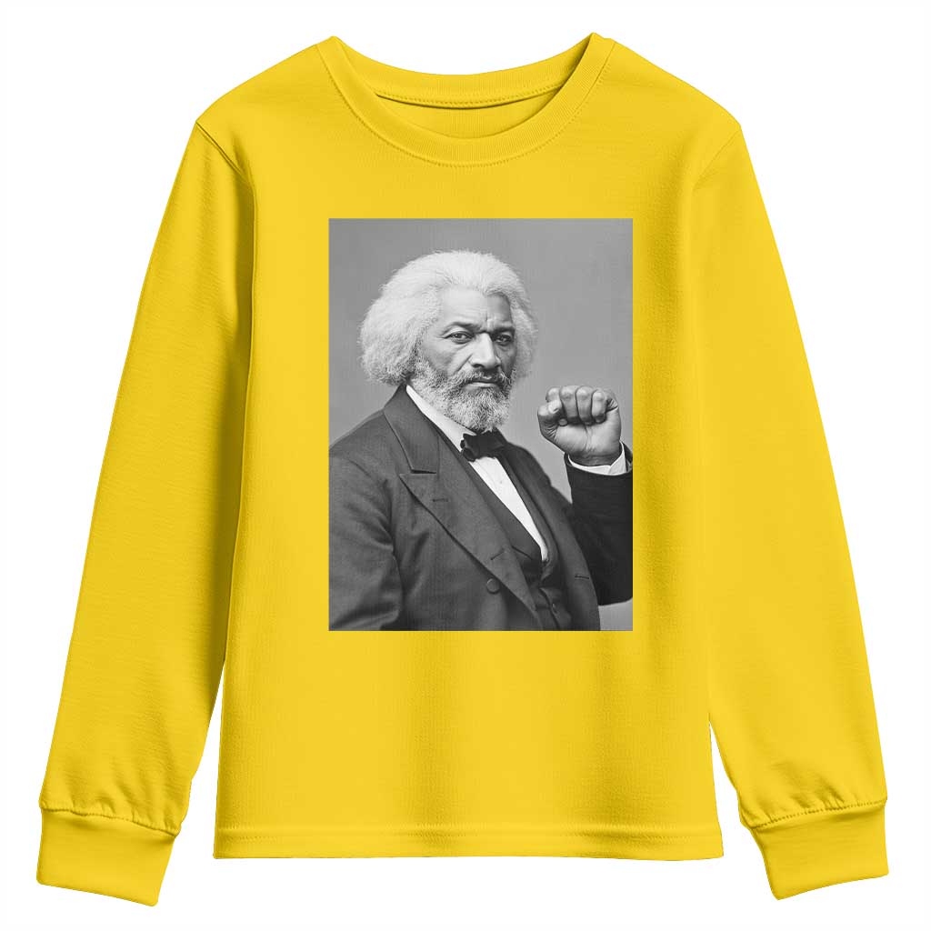 Strong Black History Leader Youth Sweatshirt Frederick Douglass Empowerment - Wonder Print Shop