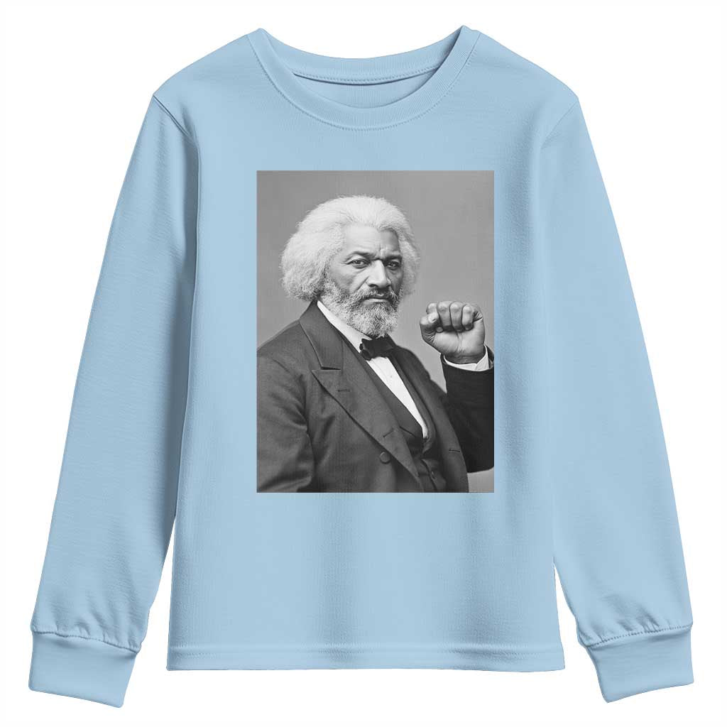 Strong Black History Leader Youth Sweatshirt Frederick Douglass Empowerment - Wonder Print Shop