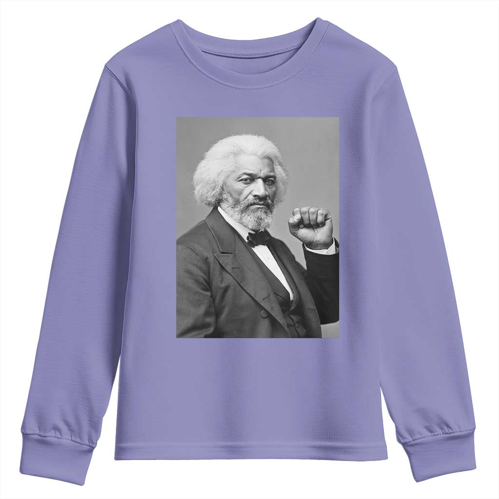 Strong Black History Leader Youth Sweatshirt Frederick Douglass Empowerment - Wonder Print Shop