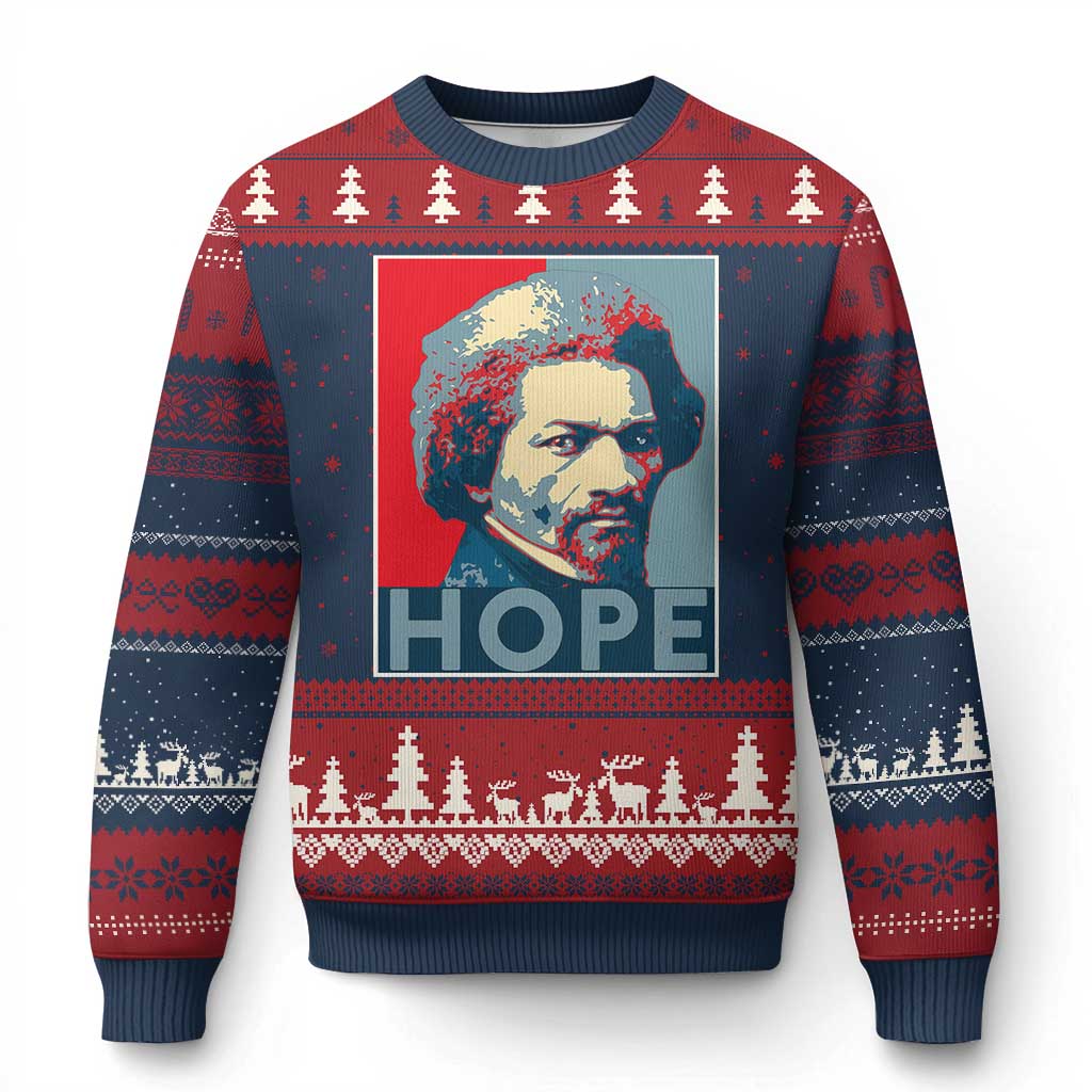 Frederick Douglass Hope Poster Ugly Christmas Sweater African American Heritage - Wonder Print Shop