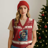 Frederick Douglass Hope Poster V-Neck Knit Sweater Vest African American Heritage - Wonder Print Shop