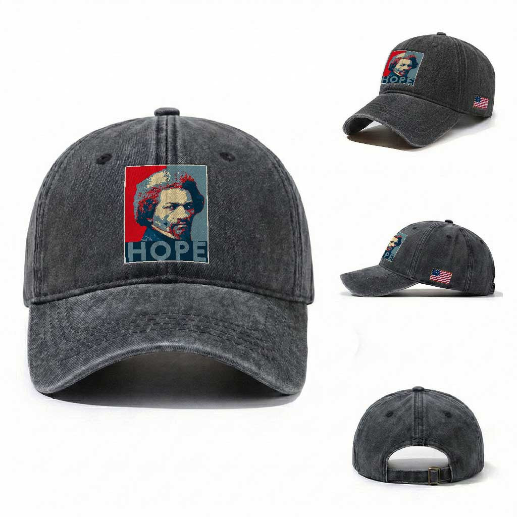 Frederick Douglass Hope Poster Washed Cotton Baseball Cap African American Heritage