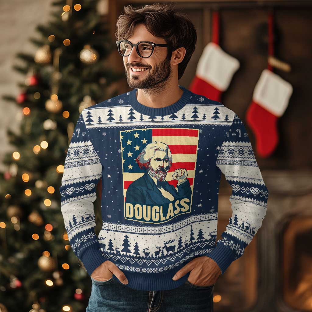 Frederick Douglass American Hero Ugly Christmas Sweater Black History Month Gift - Wonder Print Shop