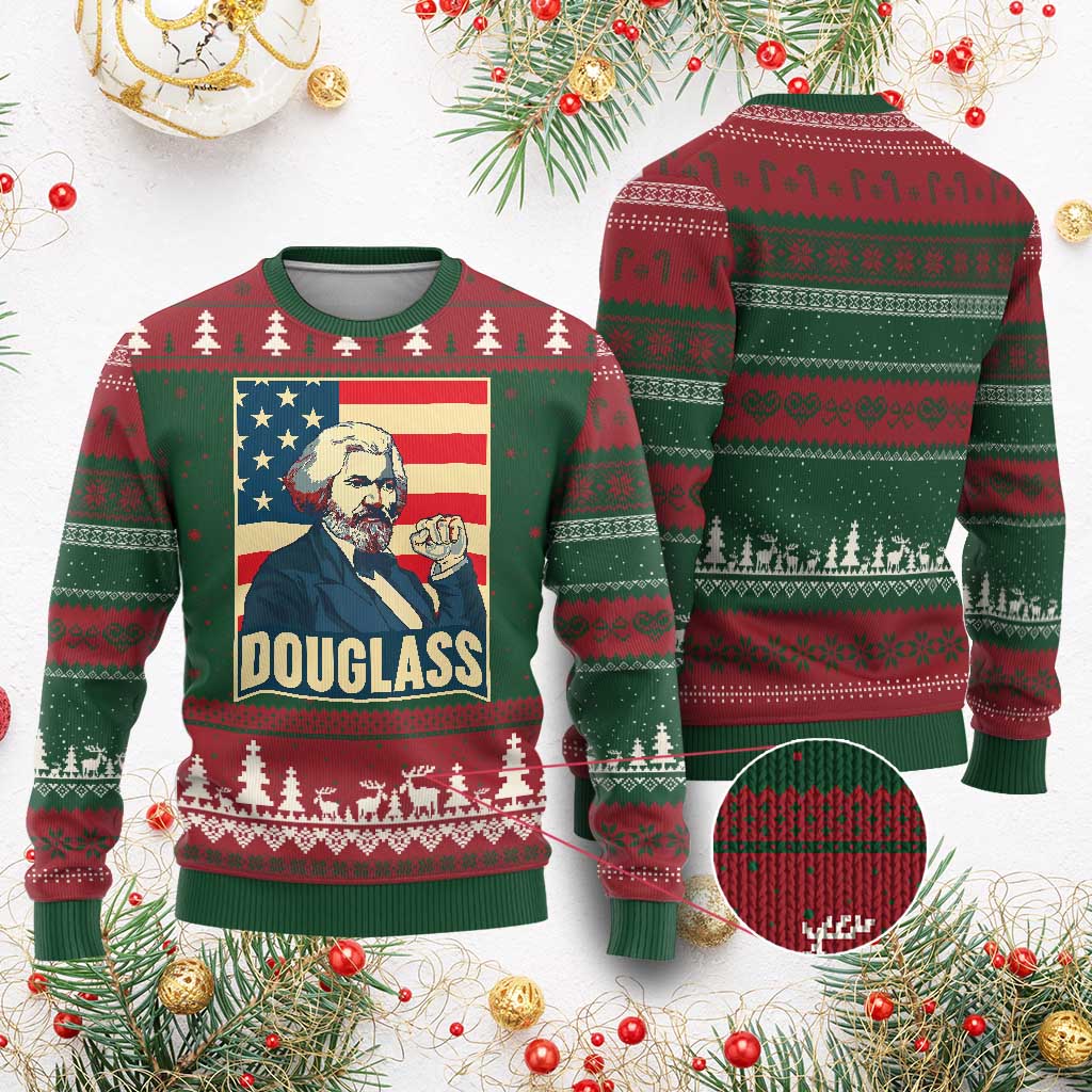 Frederick Douglass American Hero Ugly Christmas Sweater Black History Month Gift - Wonder Print Shop