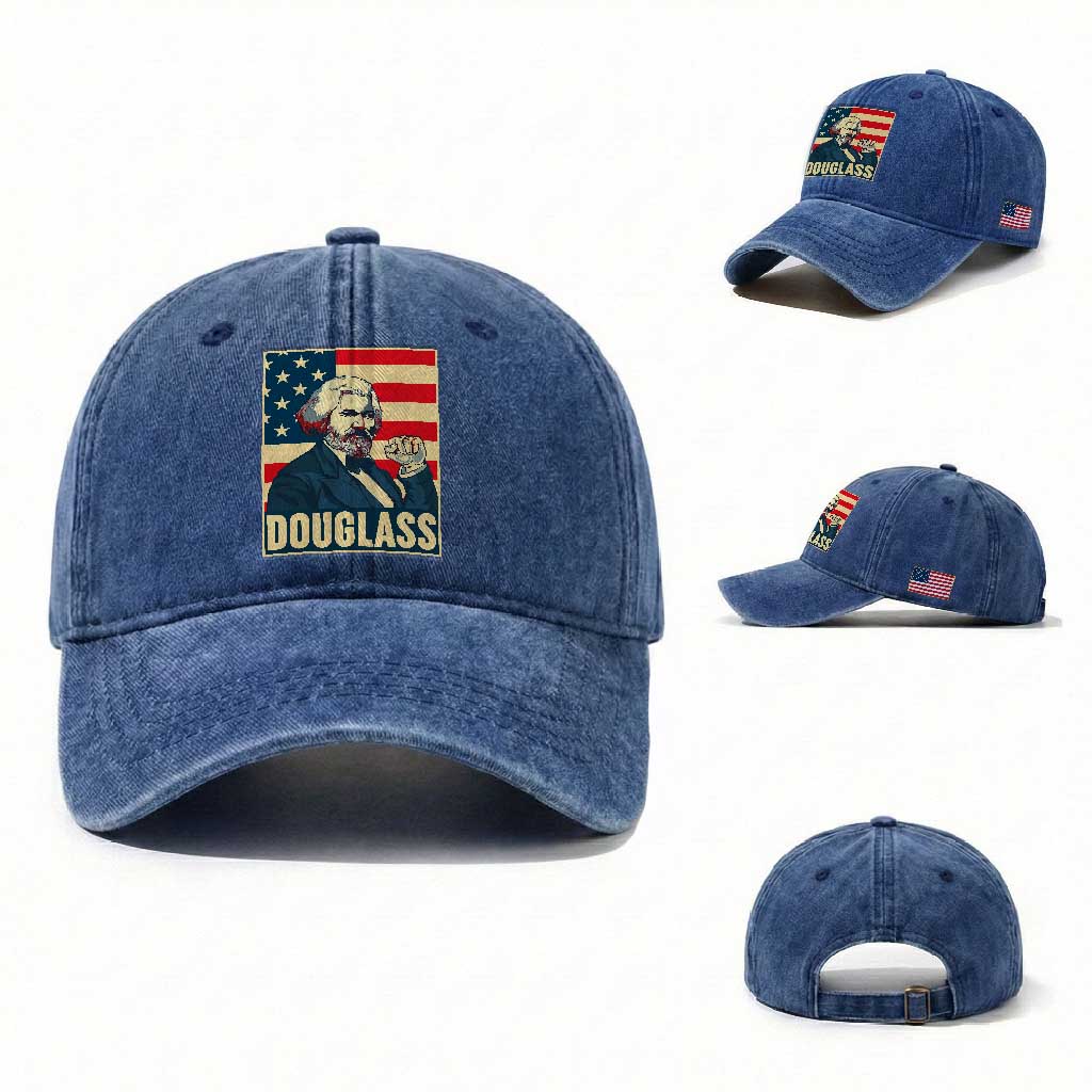 Frederick Douglass American Hero Washed Cotton Baseball Cap Black History Month Gift