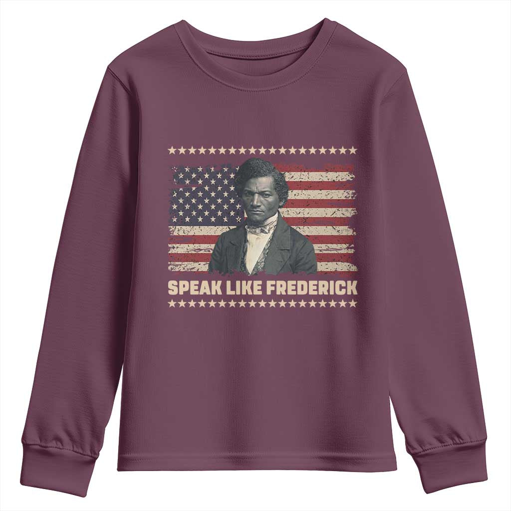 Speak Like Frederick Youth Sweatshirt Black History Month Gift - Wonder Print Shop