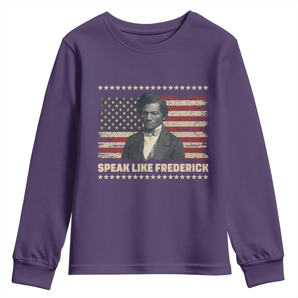 Speak Like Frederick Youth Sweatshirt Black History Month Gift - Wonder Print Shop