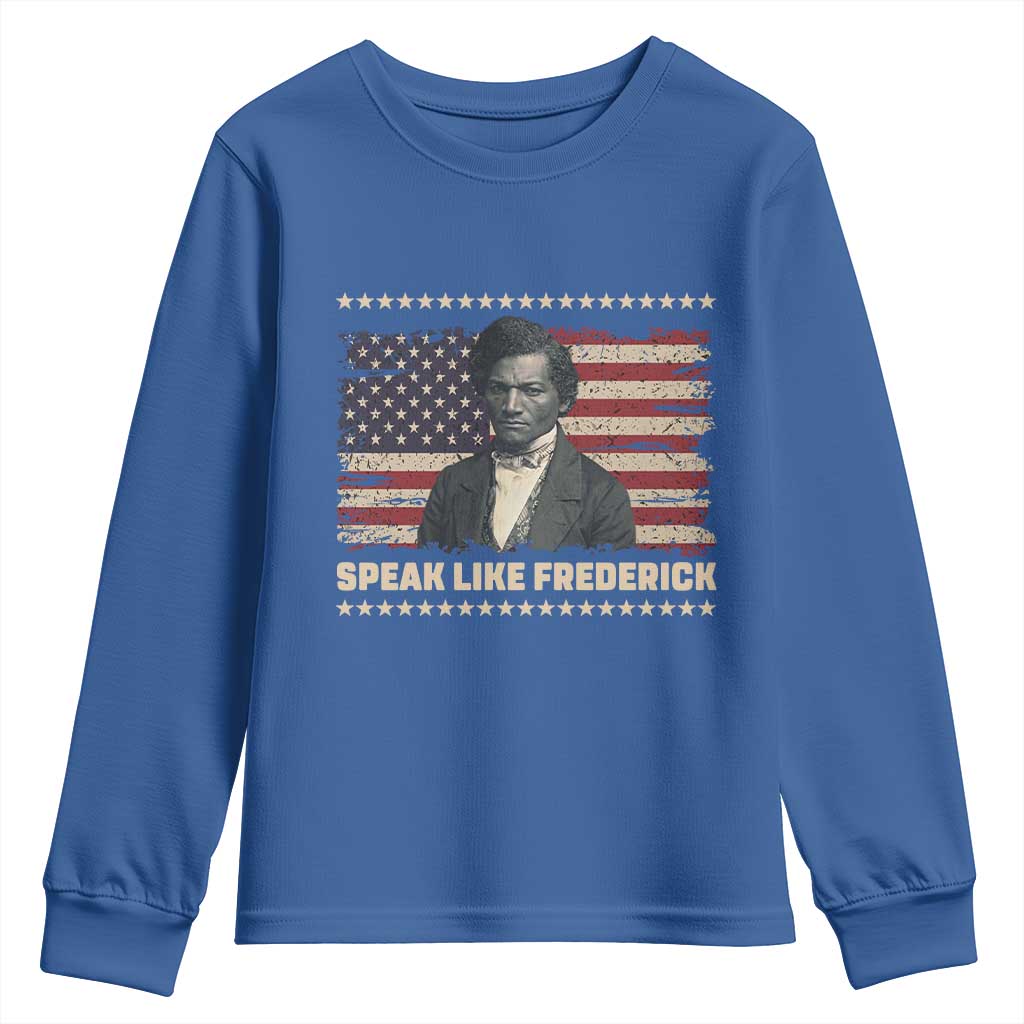 Speak Like Frederick Youth Sweatshirt Black History Month Gift - Wonder Print Shop