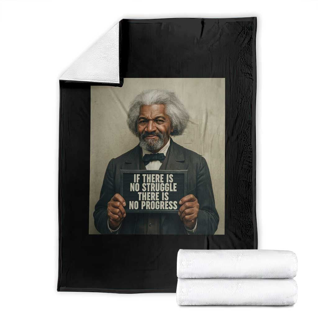 Frederick Douglass Quote Throw Blanket If There Is No Struggle There Is No Progress - Wonder Print Shop