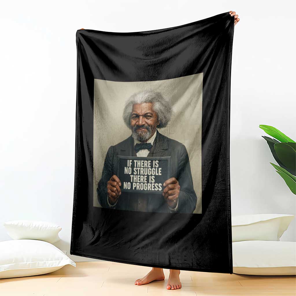 Frederick Douglass Quote Throw Blanket If There Is No Struggle There Is No Progress - Wonder Print Shop