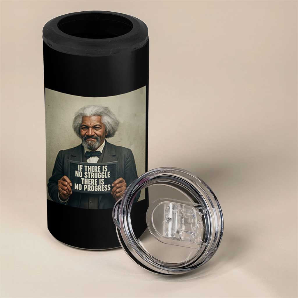 Frederick Douglass Quote 4 in 1 Can Cooler Tumbler If There Is No Struggle There Is No Progress - Wonder Print Shop