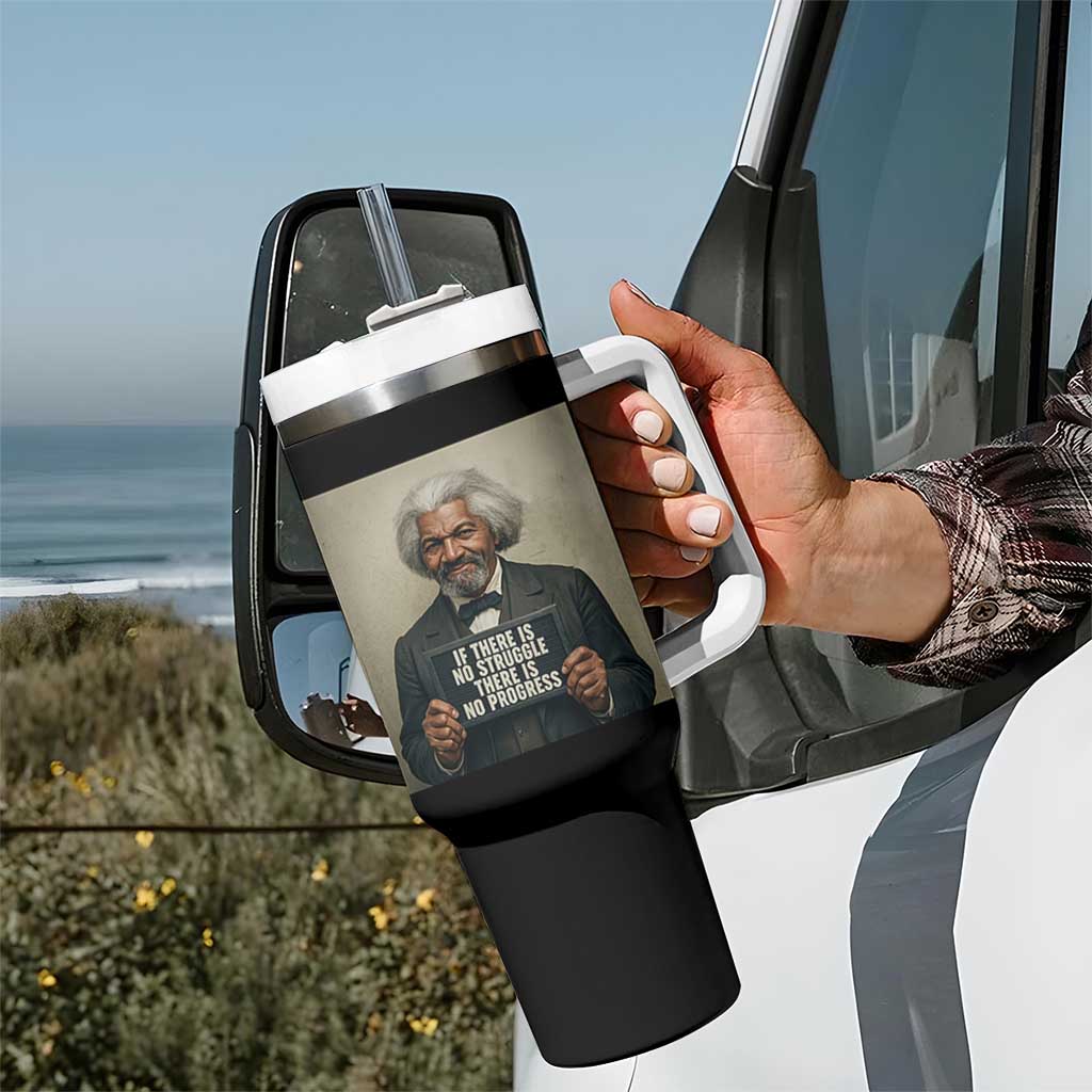 Frederick Douglass Quote Tumbler With Handle If There Is No Struggle There Is No Progress - Wonder Print Shop