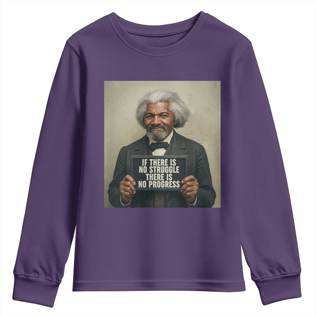 Frederick Douglass Quote Youth Sweatshirt If There Is No Struggle There Is No Progress - Wonder Print Shop