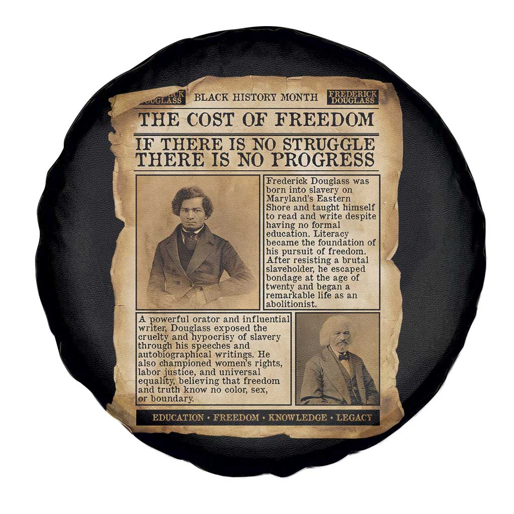 If There Is No Struggle No Progress Spare Tire Cover Frederick Douglass Newspaper - Wonder Print Shop