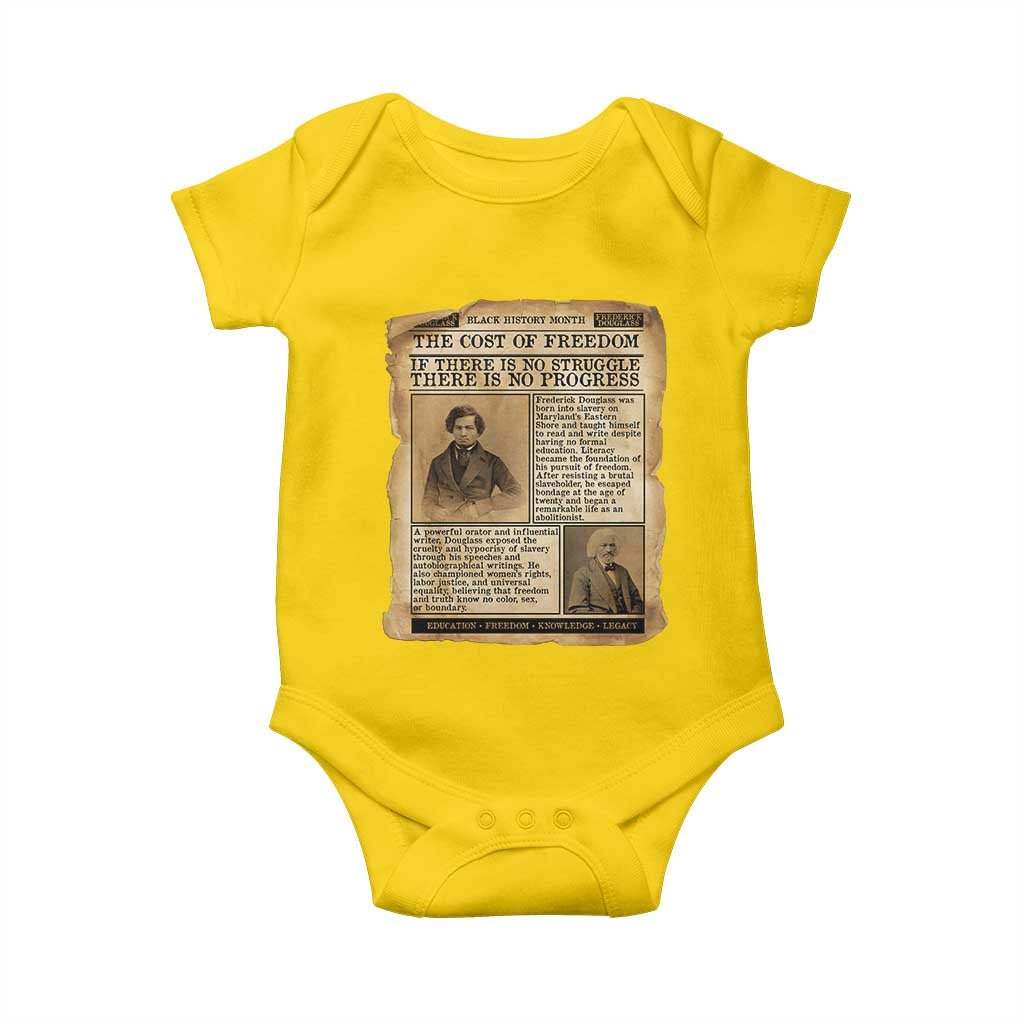 If There Is No Struggle No Progress Baby Onesie Frederick Douglass Newspaper - Wonder Print Shop