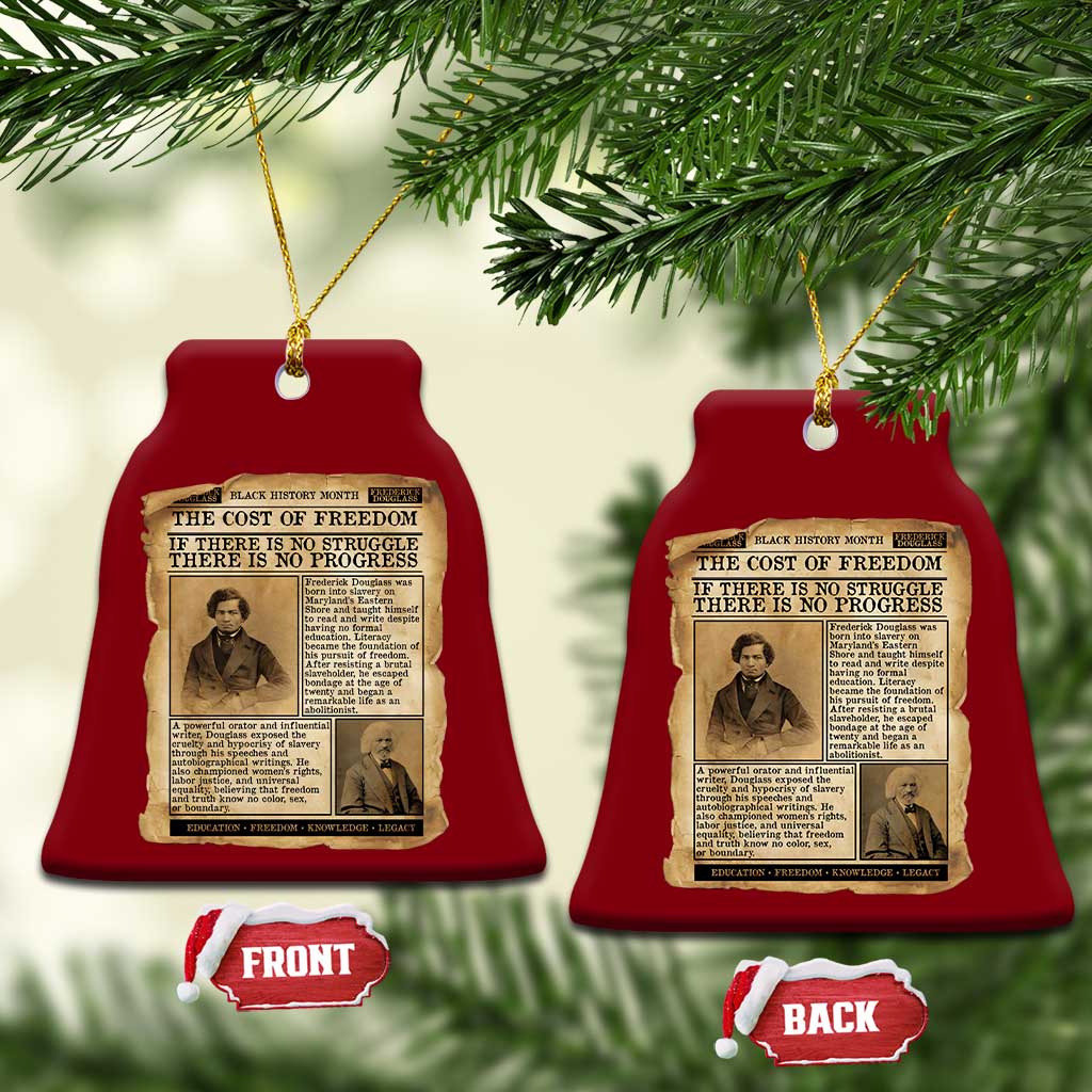 If There Is No Struggle No Progress Ceramic Ornament Frederick Douglass Newspaper - Wonder Print Shop
