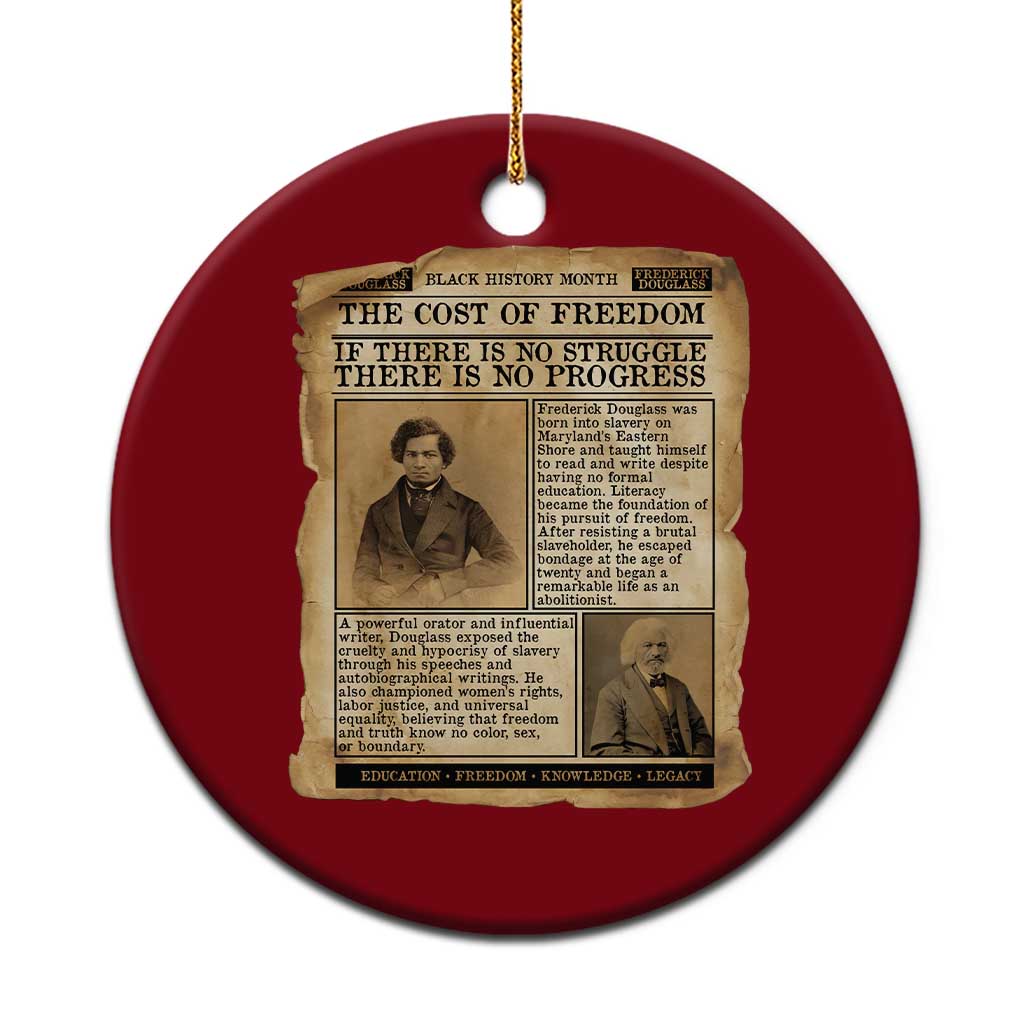 If There Is No Struggle No Progress Ceramic Ornament Frederick Douglass Newspaper - Wonder Print Shop
