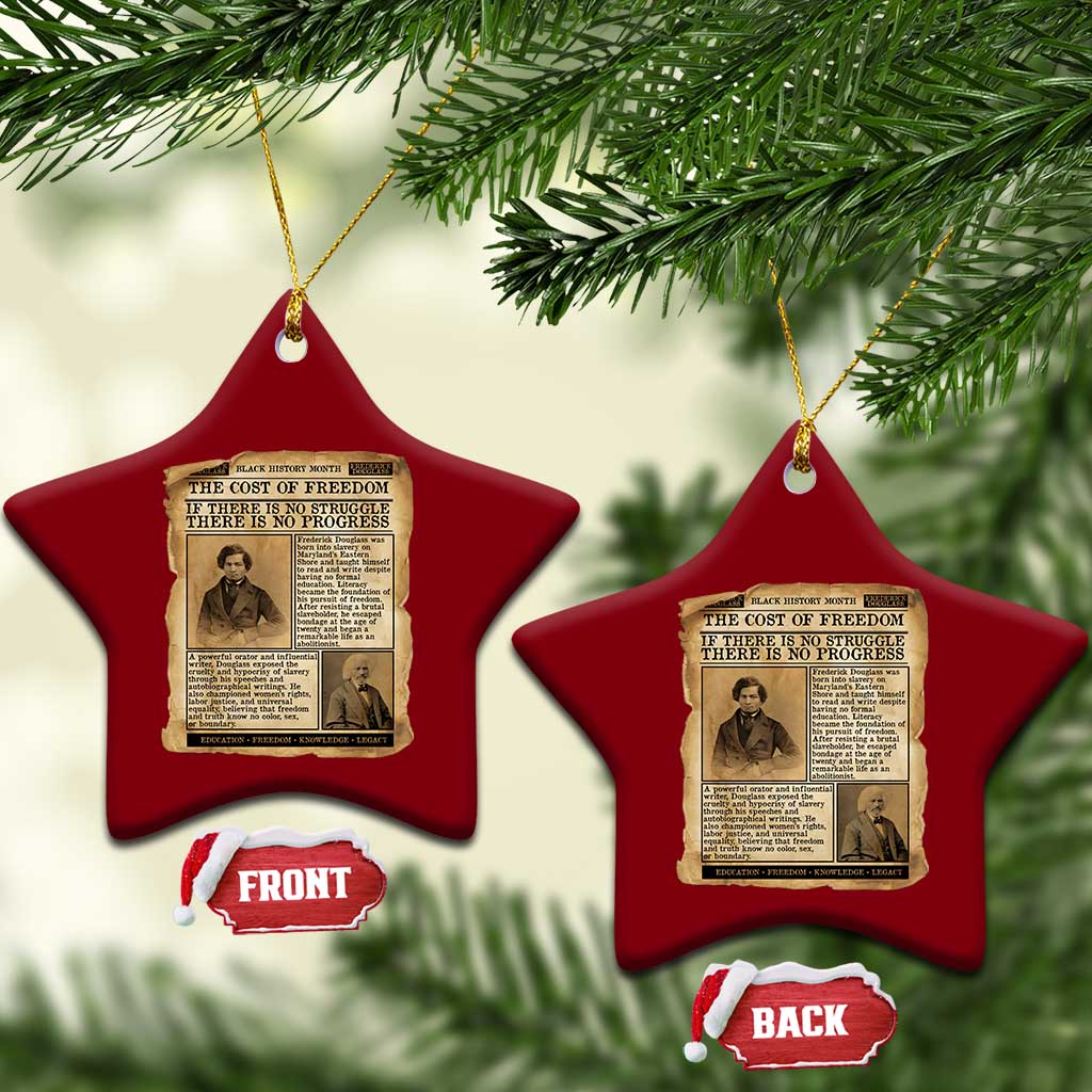 If There Is No Struggle No Progress Ceramic Ornament Frederick Douglass Newspaper - Wonder Print Shop