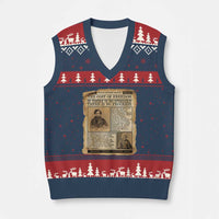 If There Is No Struggle No Progress V-Neck Knit Sweater Vest Frederick Douglass Newspaper - Wonder Print Shop