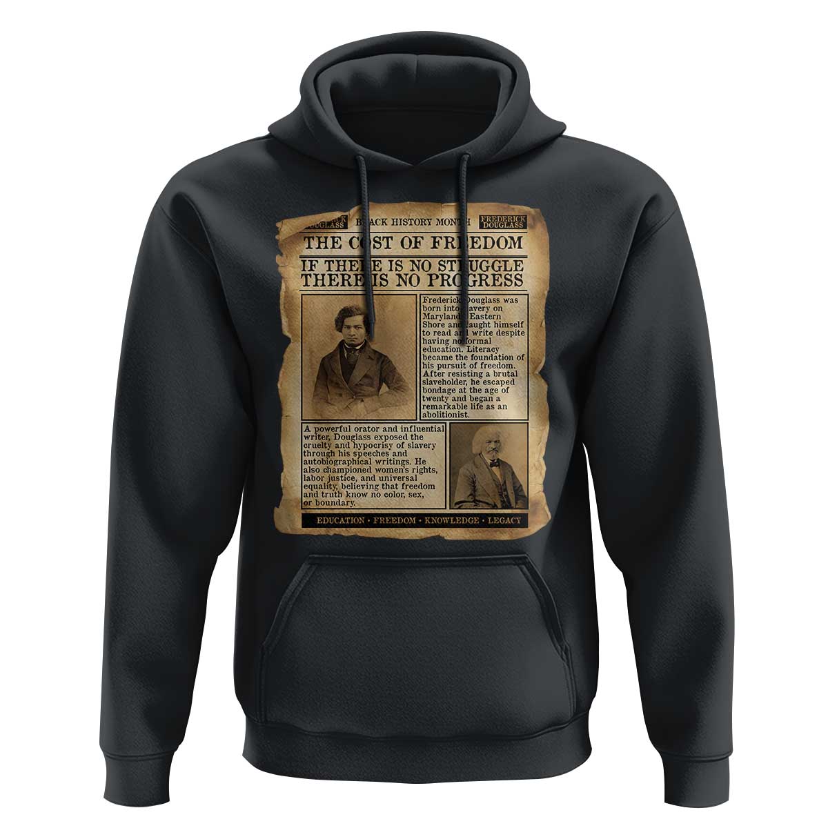 If There Is No Struggle No Progress Hoodie Frederick Douglass Newspaper - Wonder Print Shop