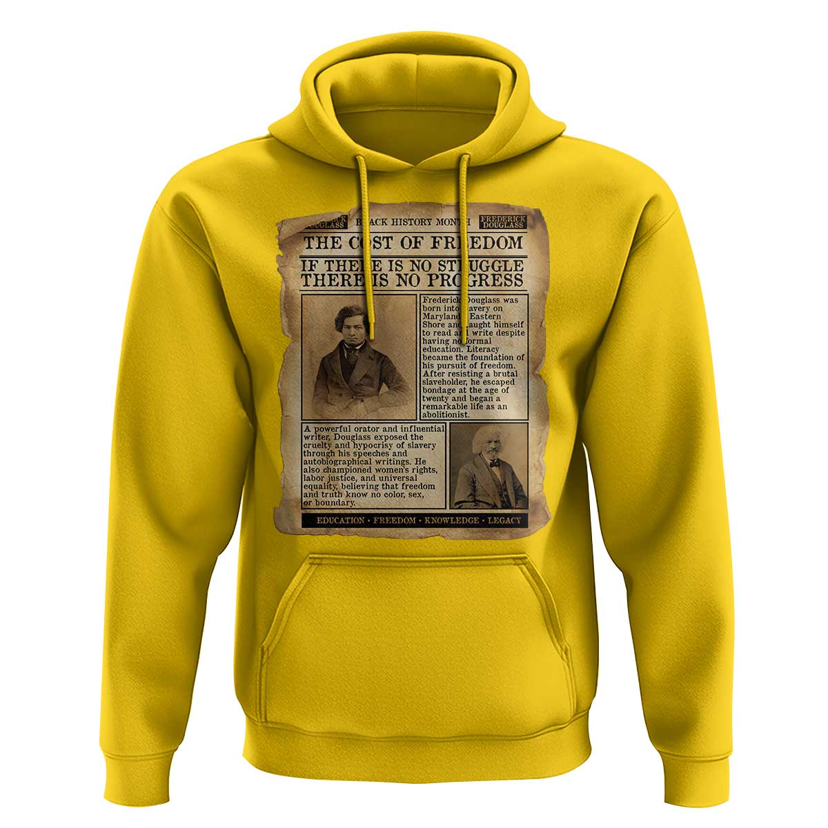 If There Is No Struggle No Progress Hoodie Frederick Douglass Newspaper - Wonder Print Shop