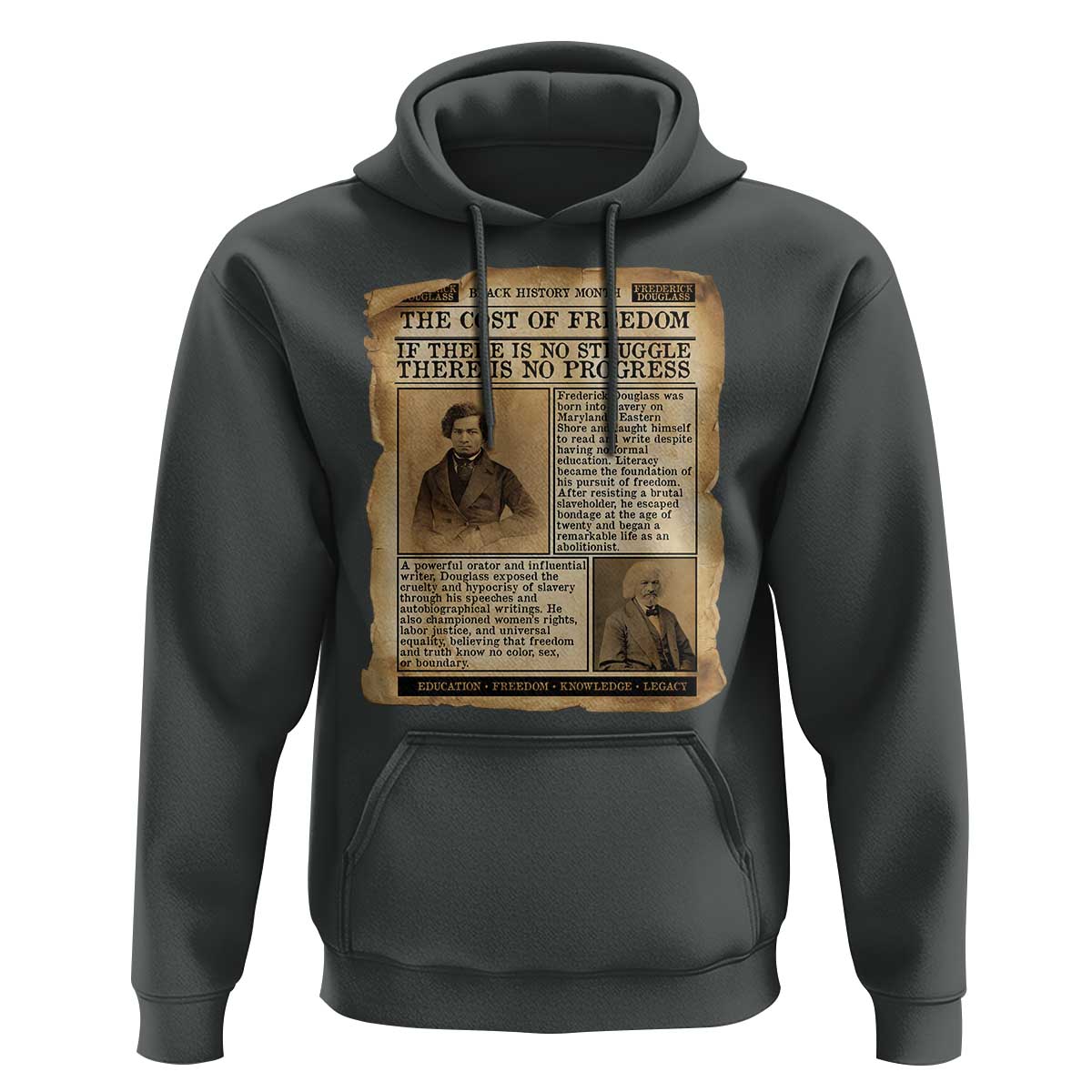 If There Is No Struggle No Progress Hoodie Frederick Douglass Newspaper - Wonder Print Shop