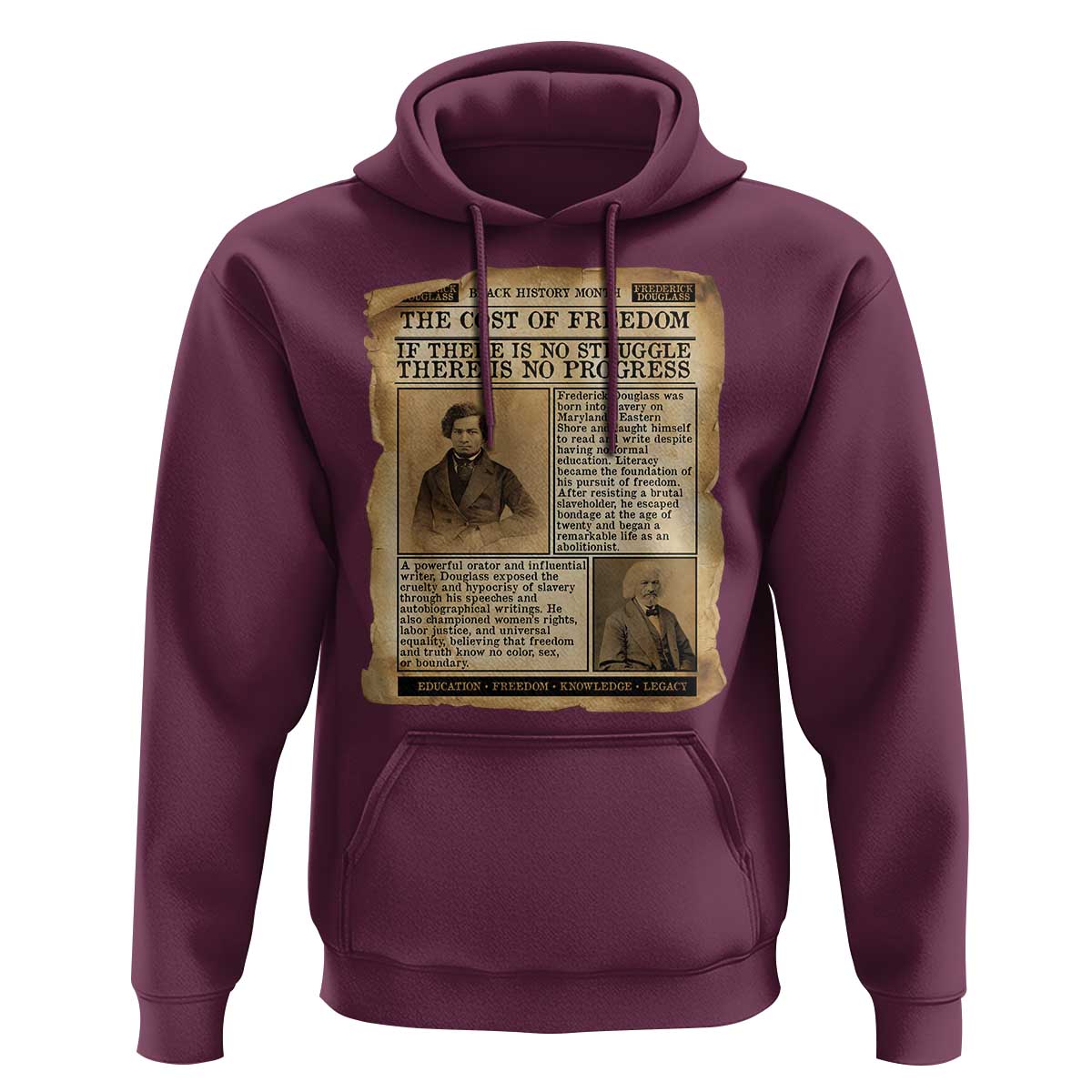 If There Is No Struggle No Progress Hoodie Frederick Douglass Newspaper - Wonder Print Shop