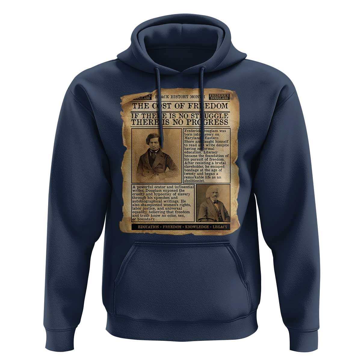If There Is No Struggle No Progress Hoodie Frederick Douglass Newspaper - Wonder Print Shop