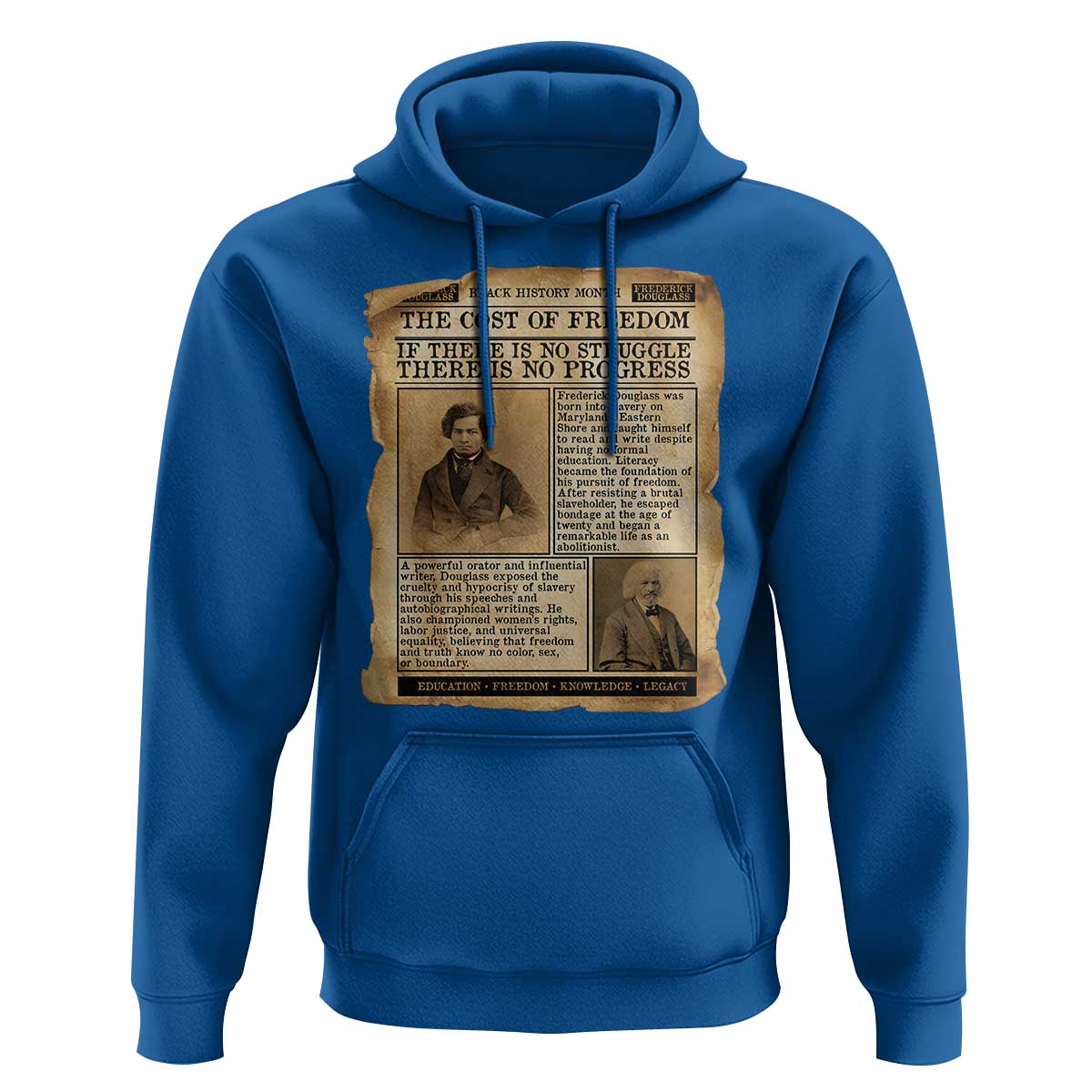 If There Is No Struggle No Progress Hoodie Frederick Douglass Newspaper - Wonder Print Shop