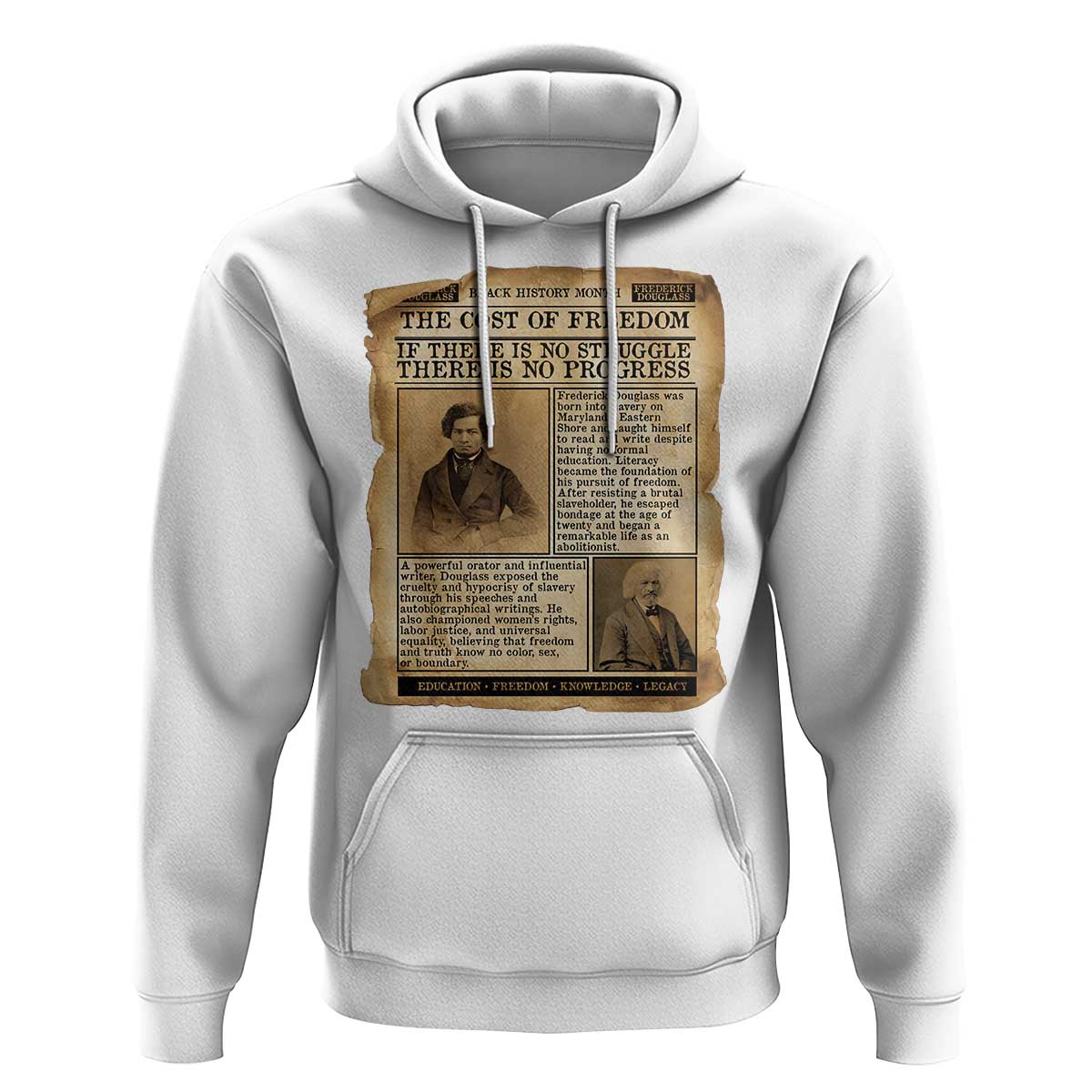 If There Is No Struggle No Progress Hoodie Frederick Douglass Newspaper - Wonder Print Shop