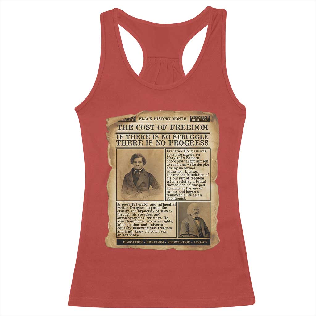 If There Is No Struggle No Progress Racerback Tank Top Frederick Douglass Newspaper - Wonder Print Shop