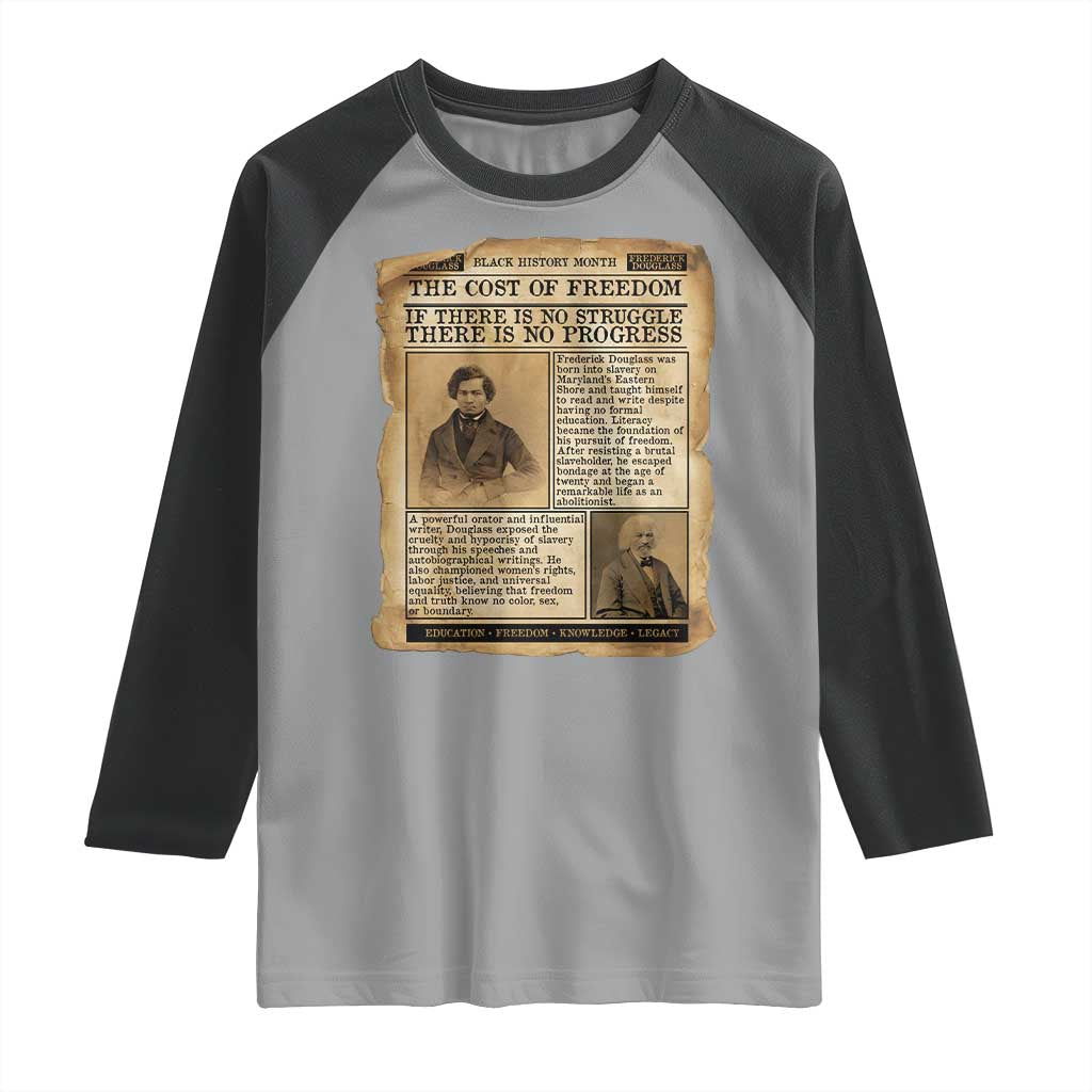 If There Is No Struggle No Progress Raglan Shirt Frederick Douglass Newspaper - Wonder Print Shop
