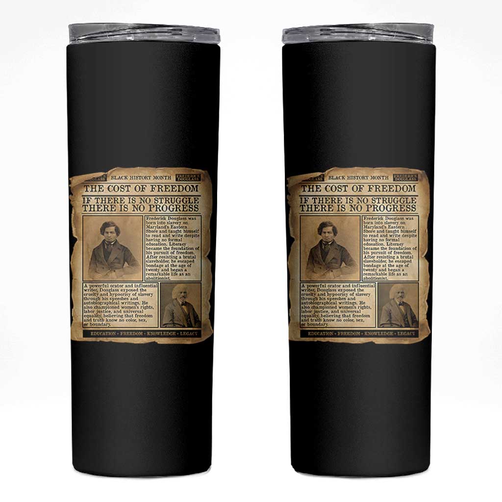 If There Is No Struggle No Progress Skinny Tumbler Frederick Douglass Newspaper - Wonder Print Shop