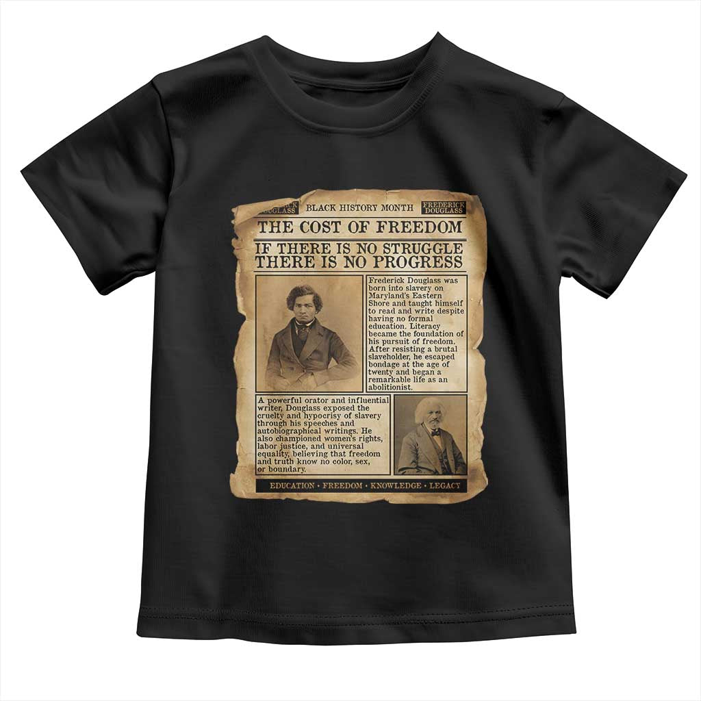 If There Is No Struggle No Progress Toddler T Shirt Frederick Douglass Newspaper - Wonder Print Shop