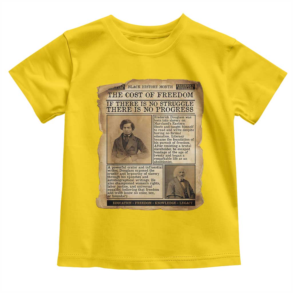 If There Is No Struggle No Progress Toddler T Shirt Frederick Douglass Newspaper - Wonder Print Shop