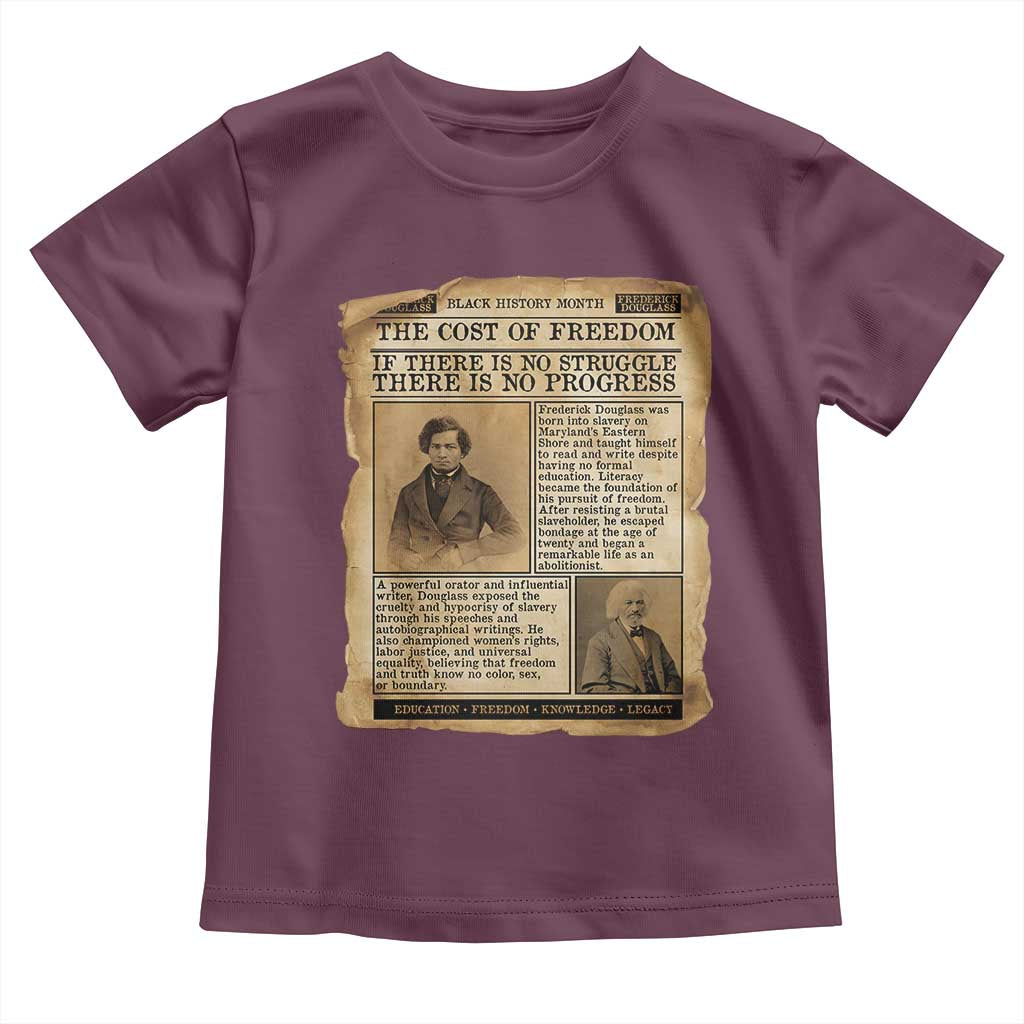 If There Is No Struggle No Progress Toddler T Shirt Frederick Douglass Newspaper - Wonder Print Shop