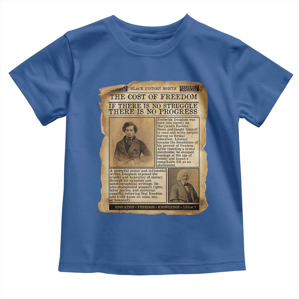 If There Is No Struggle No Progress Toddler T Shirt Frederick Douglass Newspaper - Wonder Print Shop