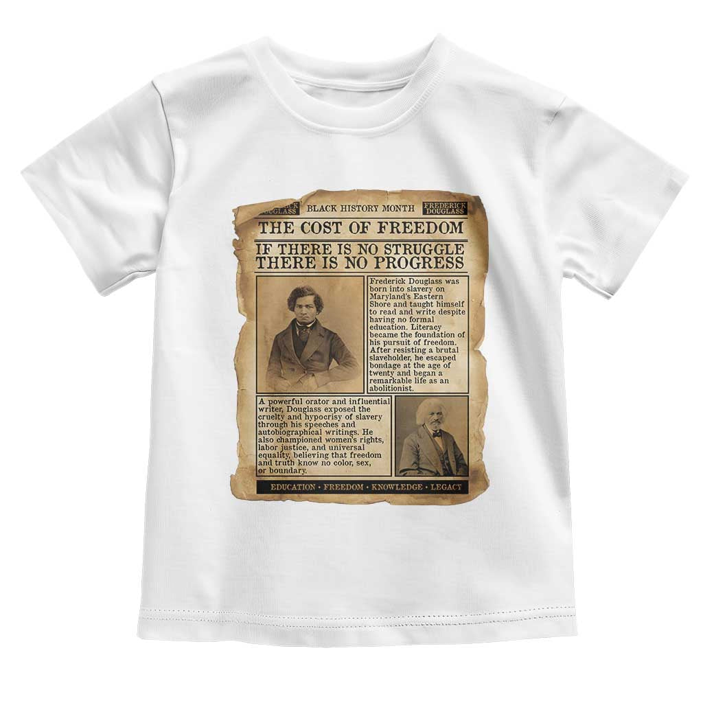 If There Is No Struggle No Progress Toddler T Shirt Frederick Douglass Newspaper - Wonder Print Shop
