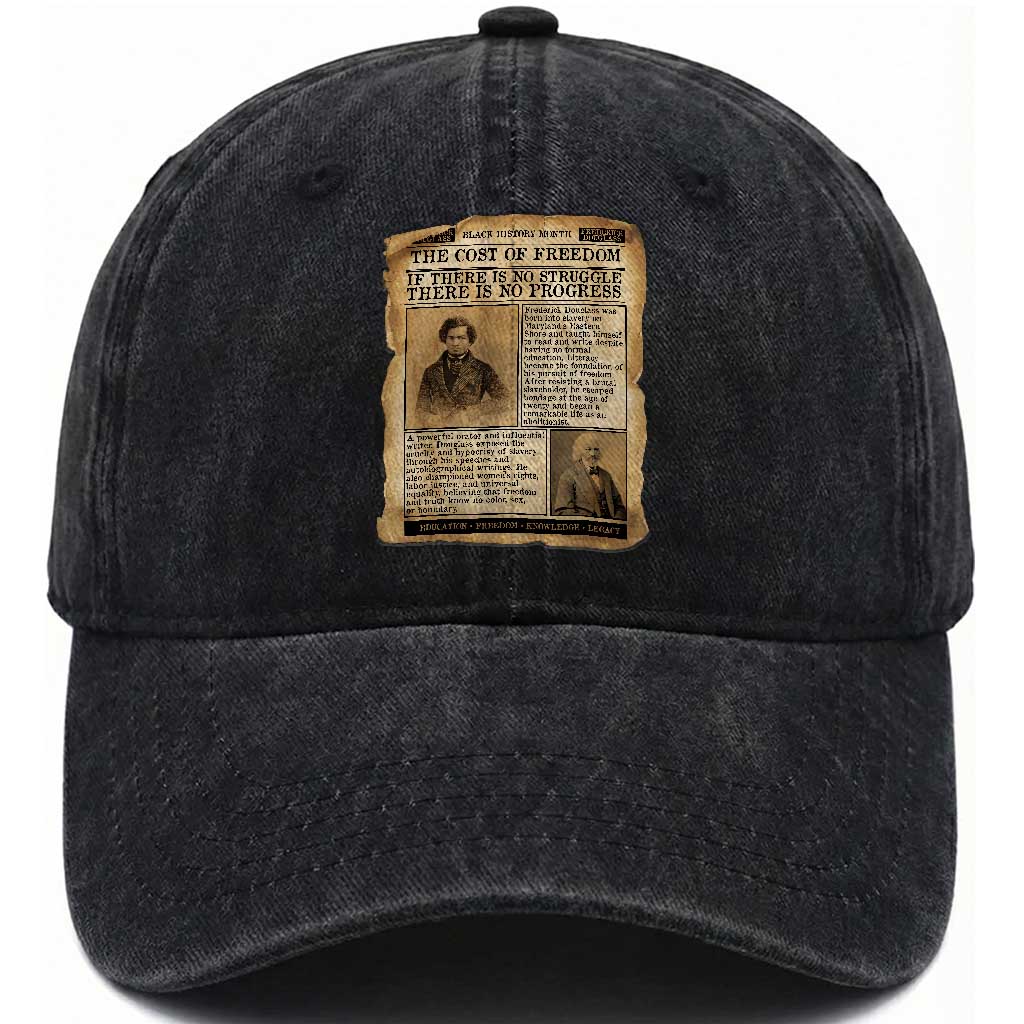 If There Is No Struggle No Progress Washed Cotton Baseball Cap Frederick Douglass Newspaper