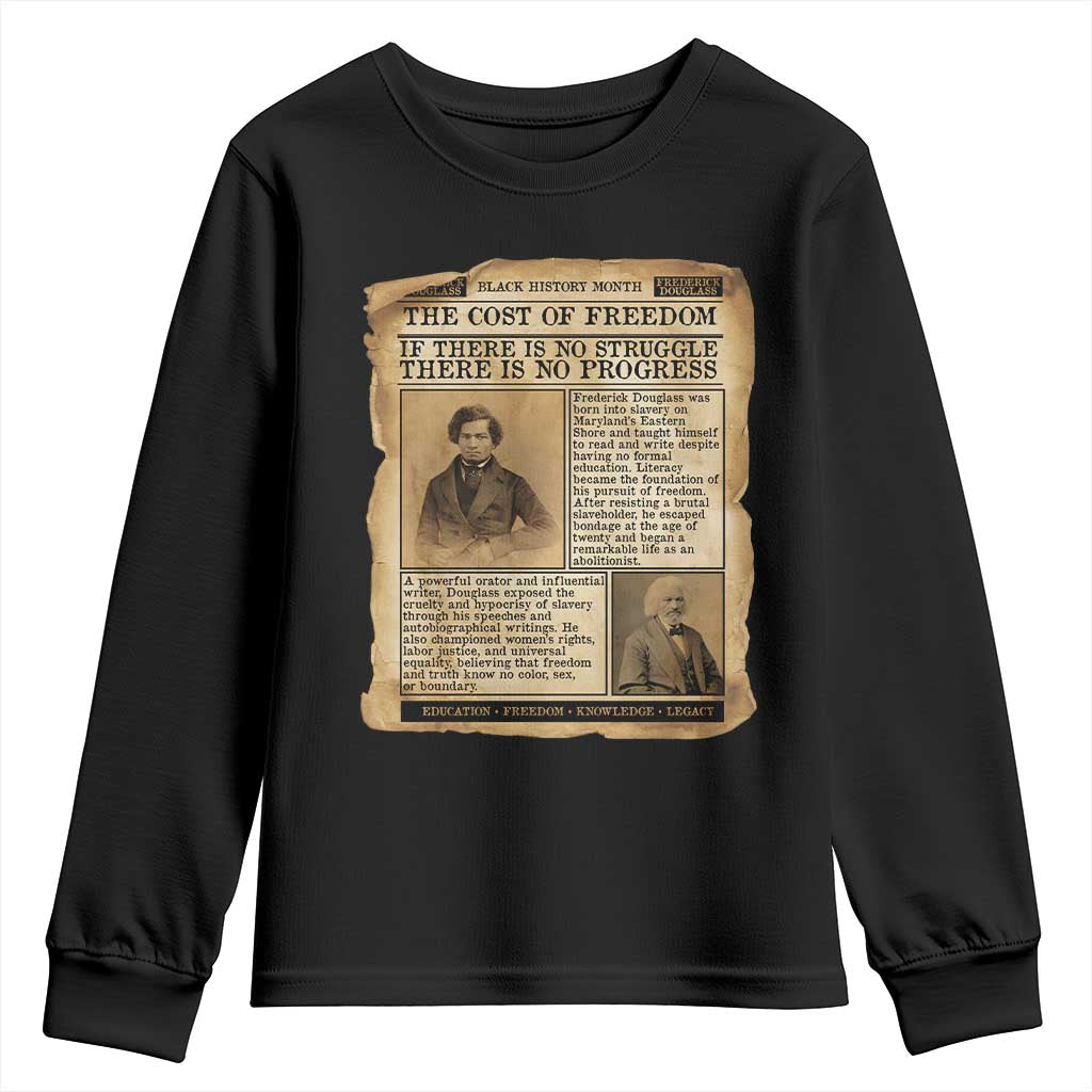 If There Is No Struggle No Progress Youth Sweatshirt Frederick Douglass Newspaper - Wonder Print Shop