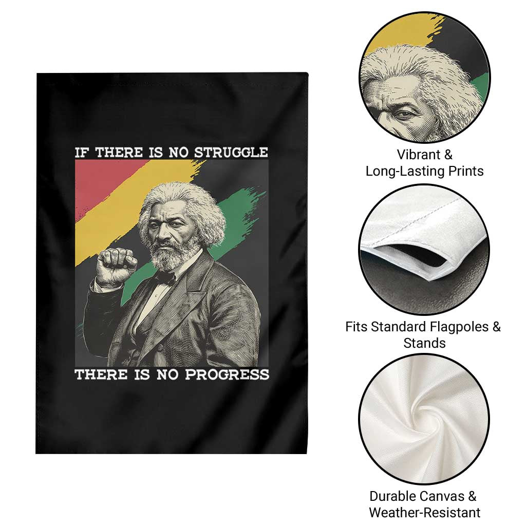 Frederick Douglass Struggle And Progress Garden Flag Inspirational Black History - Wonder Print Shop