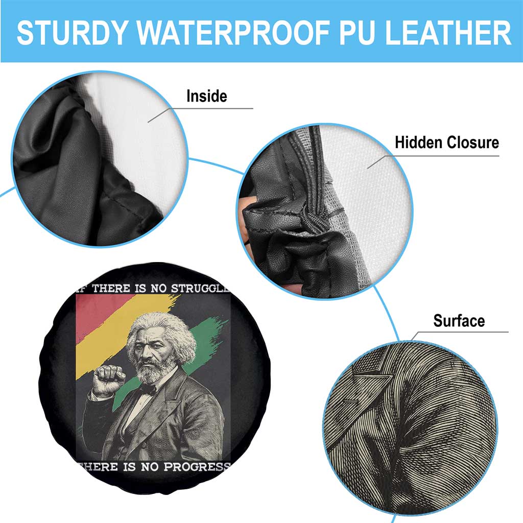 Frederick Douglass Struggle And Progress Spare Tire Cover Inspirational Black History - Wonder Print Shop