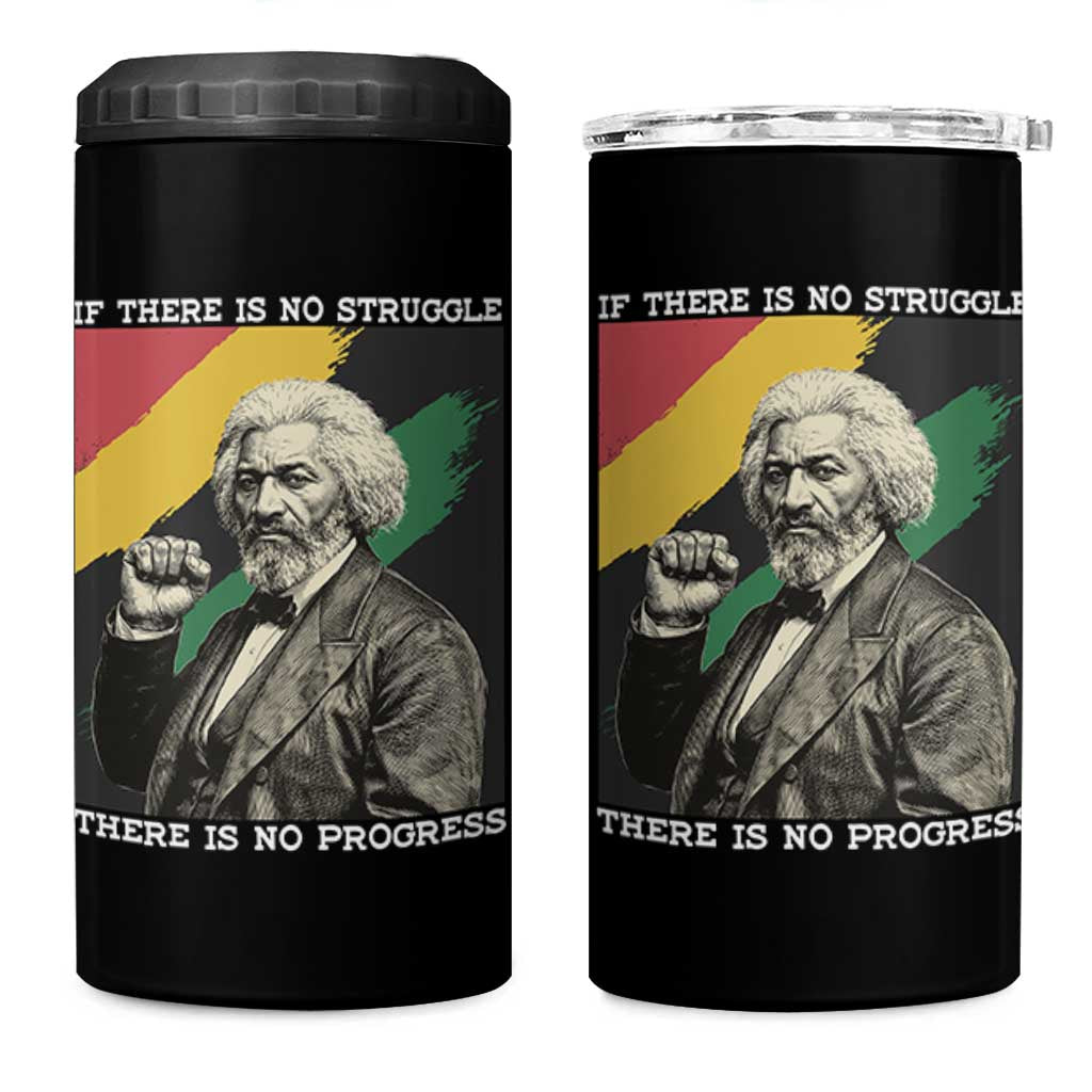 Frederick Douglass Struggle And Progress 4 in 1 Can Cooler Tumbler Inspirational Black History - Wonder Print Shop