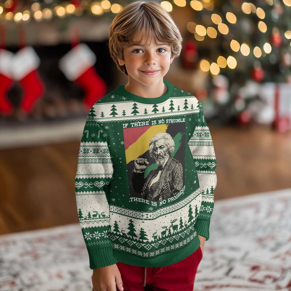 Frederick Douglass Struggle And Progress Ugly Christmas Sweater Inspirational Black History - Wonder Print Shop