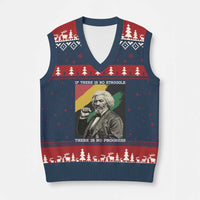 Frederick Douglass Struggle And Progress V-Neck Knit Sweater Vest Inspirational Black History - Wonder Print Shop