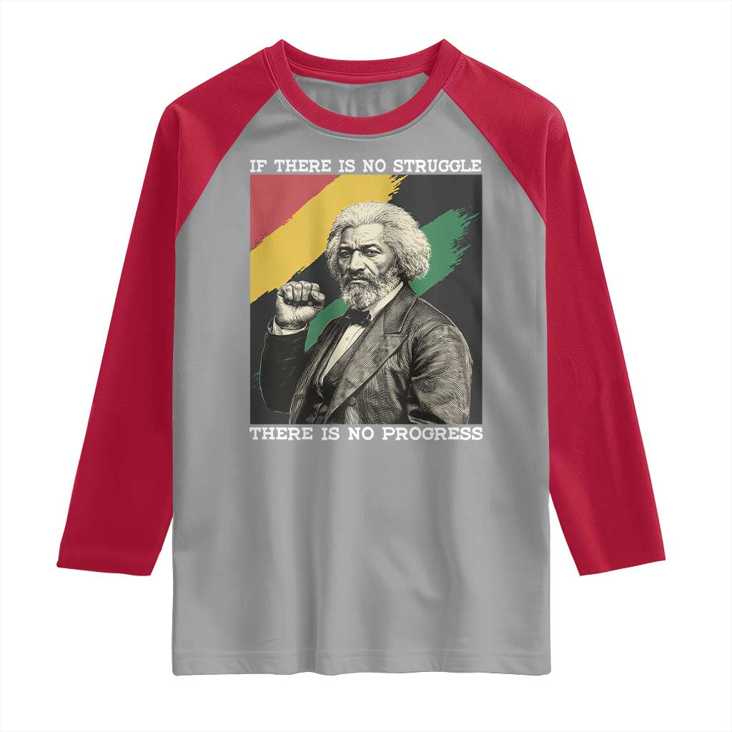 Frederick Douglass Struggle And Progress Raglan Shirt Inspirational Black History - Wonder Print Shop