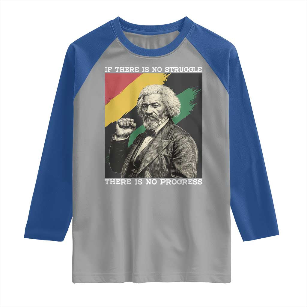 Frederick Douglass Struggle And Progress Raglan Shirt Inspirational Black History - Wonder Print Shop